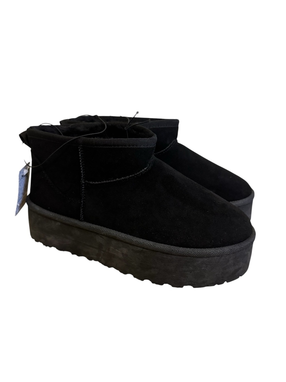 Mudd Black Platform Mini Shortie Boots Faux Suede